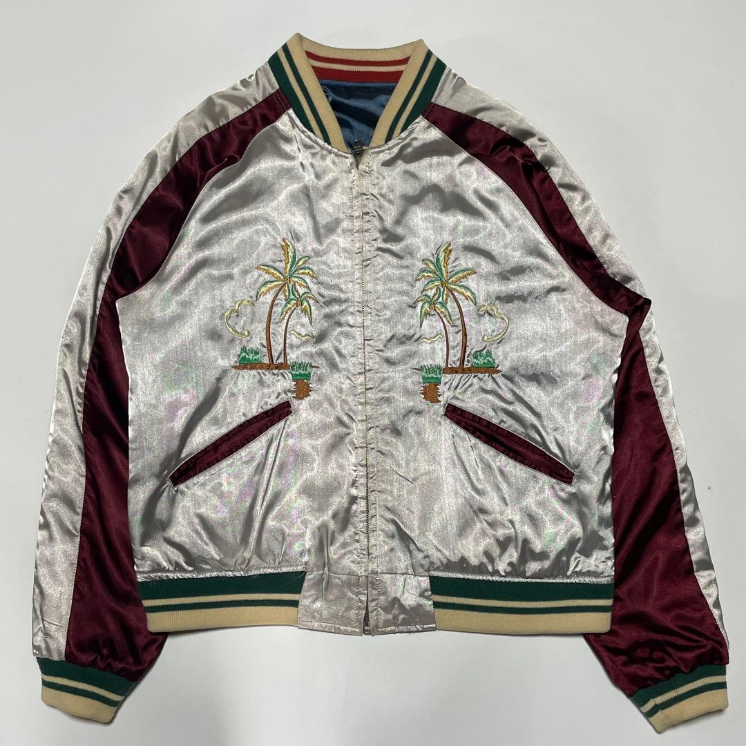 美品 テーラー東洋 スカジャン M品番 髑髏 スカル 鷹 刺繍