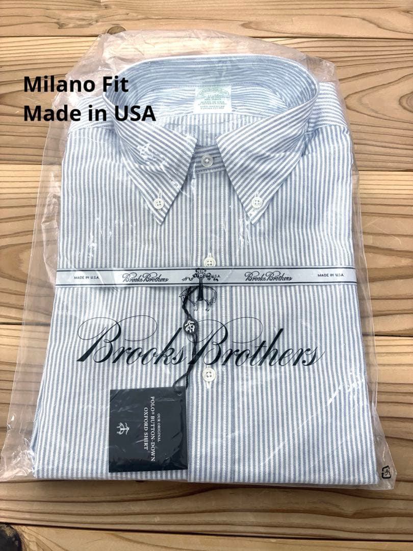 ブルックスブラザーズ ストライプ ドレスシャツ 16-33 USA製 スーピマコットン ボールドストライプ ドレスシャツ Regular Fit Made
