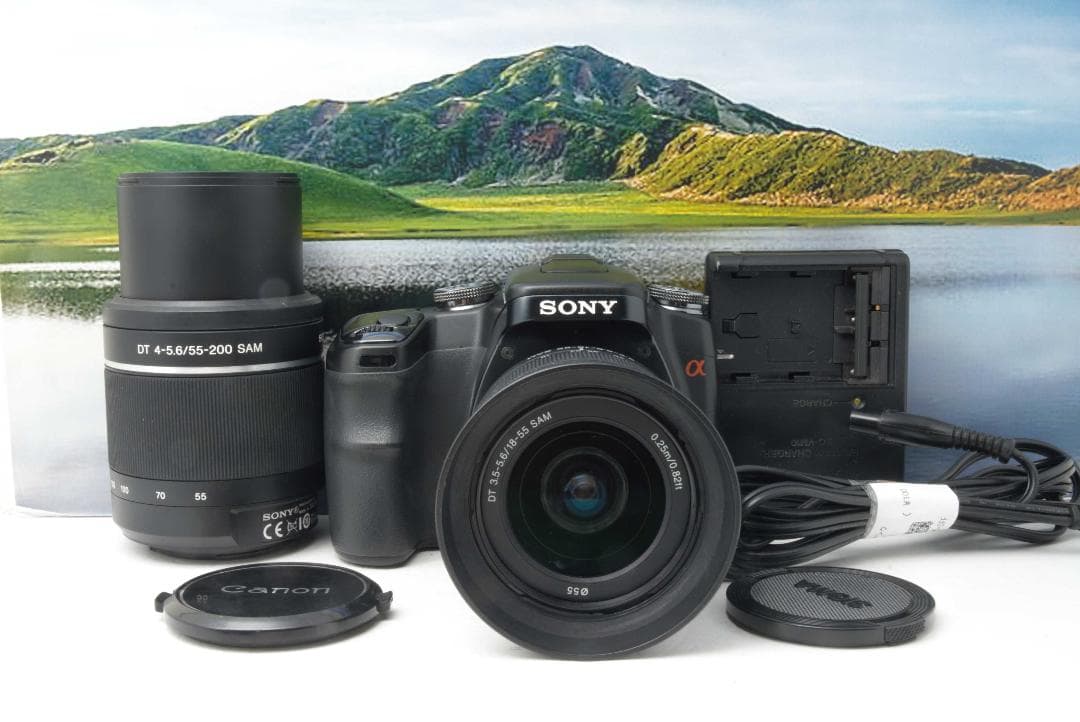 SONY α 100 ダブルズーム★初心者 おすすめ　一眼レフカメラ　すぐ使える