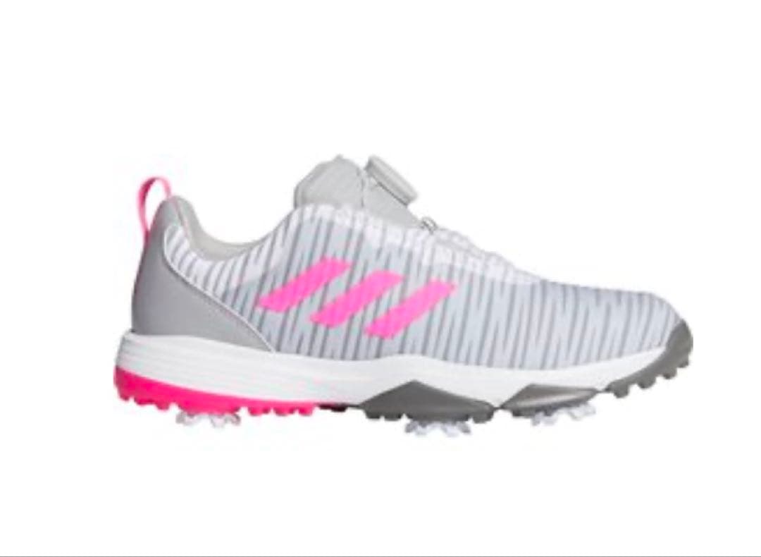 新品未使用✨adidas ゴルフシューズ グレー/ピンク24.0㎝ adidas（アディダス） コードカオス 25 ボア NKZ93 スパイクレス