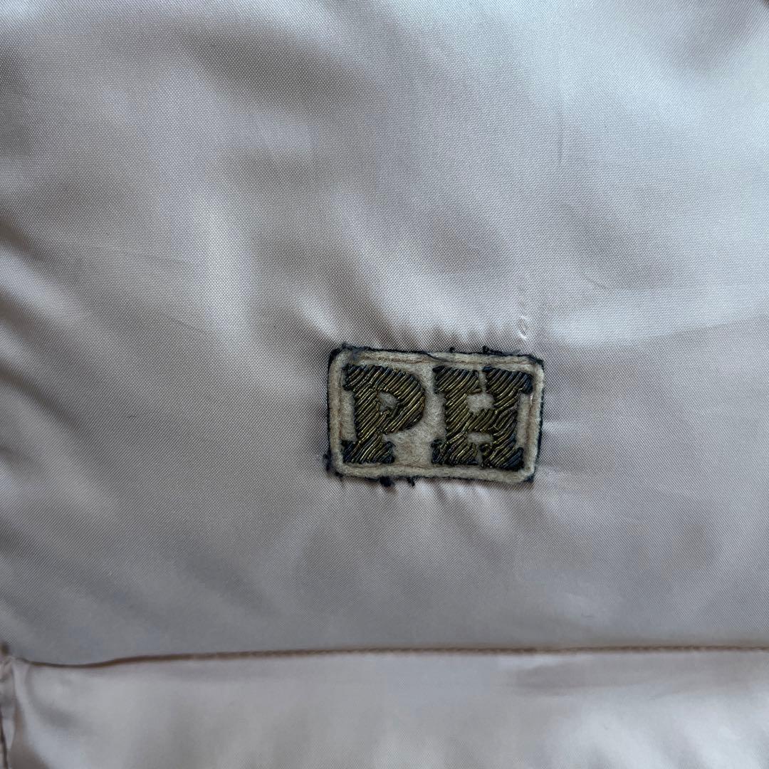 PINK HOUSE ロゴ入りダウンコートくすみピンク 取り外し可能フード付き