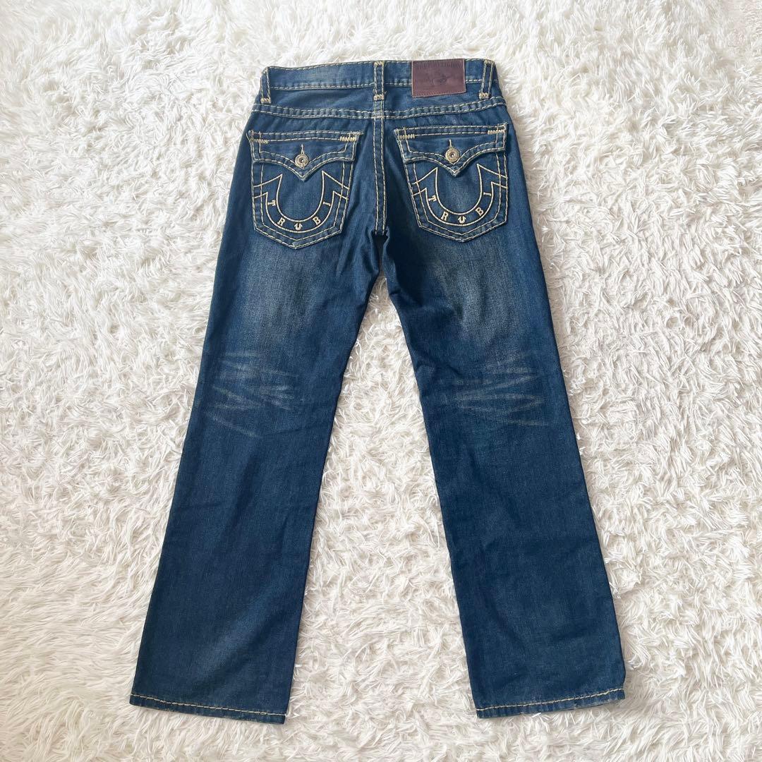 希少】トゥルーレリジョン デニム 刺繍ポケット 極太ステッチ 34 USA製