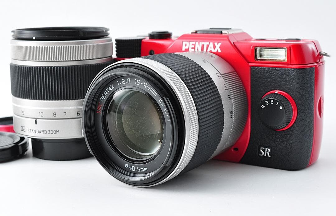 PENTAX Q10 レッド 2個レンズ5-15㎜ 15-45mm 元箱付＃65
