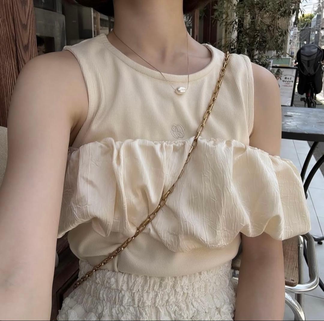 トップス eaphi MULTI SHOULDER PARTS RIB TOPS Seamless Rib One Shoulder Top – The Old Mill