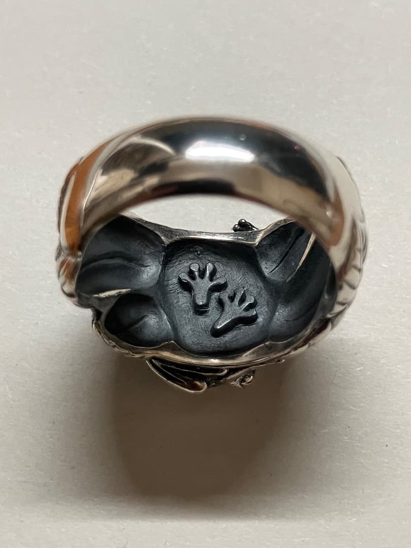 絶版】 刻印 かすう工房 蛙玉 かえるだま リング