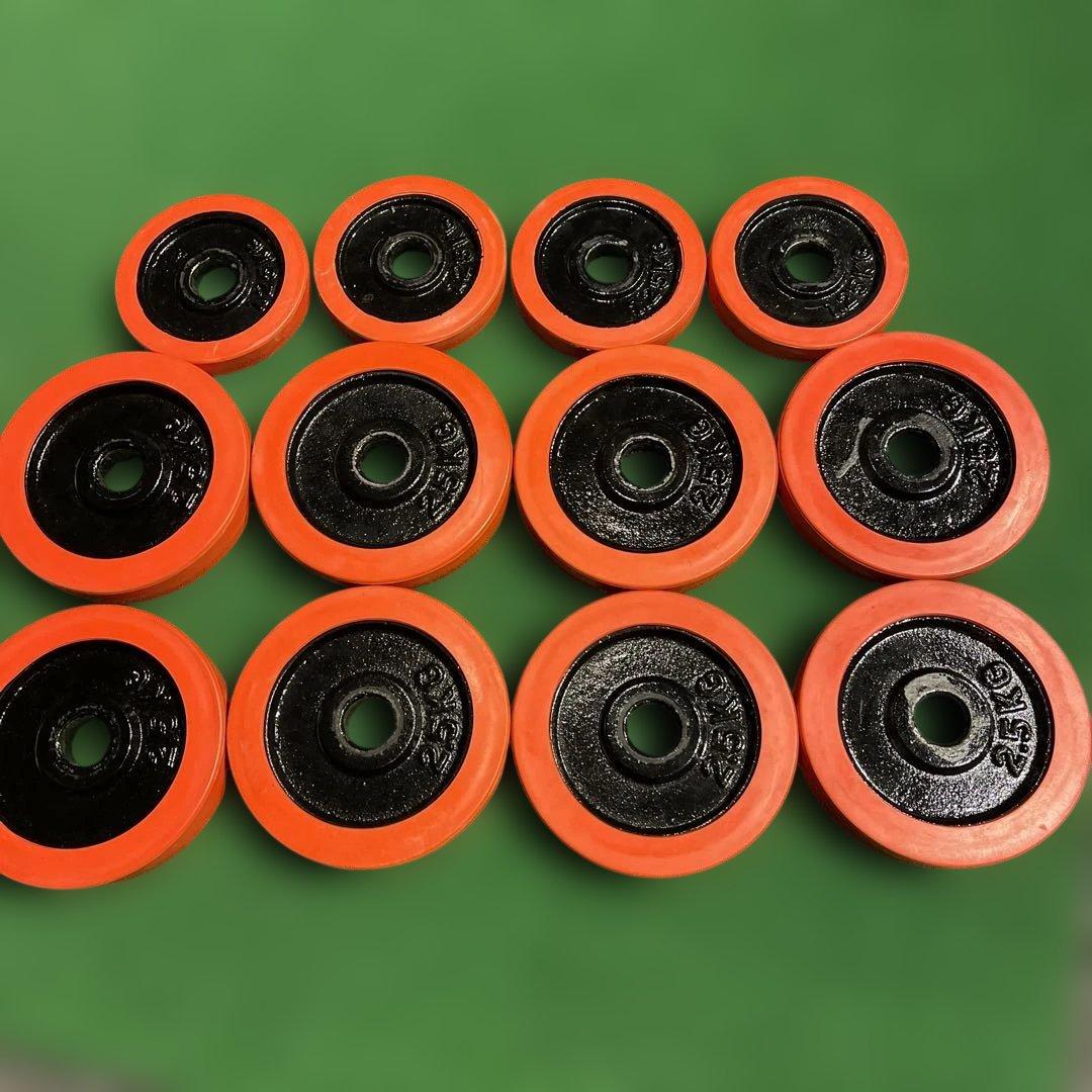 ラバー付きダンベルプレート2,5kg✖︎8枚　1.25kg✖︎4枚　28mm径