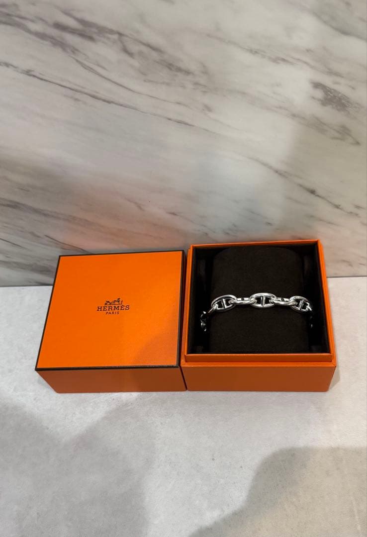 値下げ！交渉可 新品 HERMES シェーヌダンクル GM 15コマ 新品 》 エルメス シェーヌダンクル GM 15コマ シルバー製 シルバー