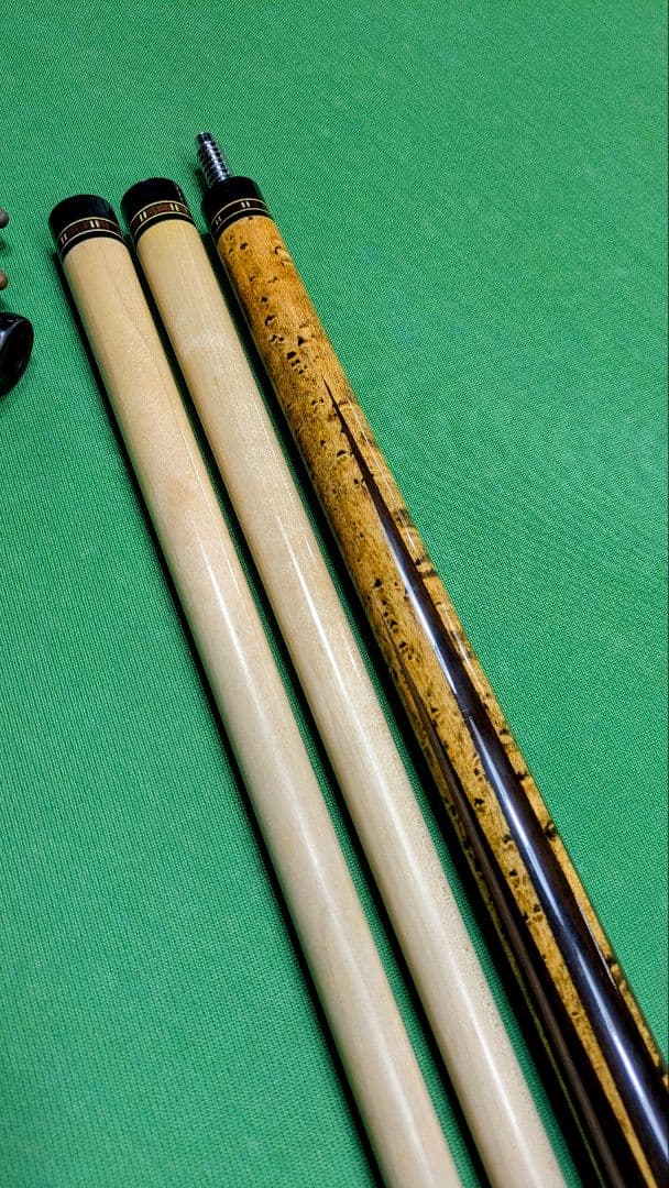 本ハギ子持ち6剣ビリヤードキュー(メーカー不明)