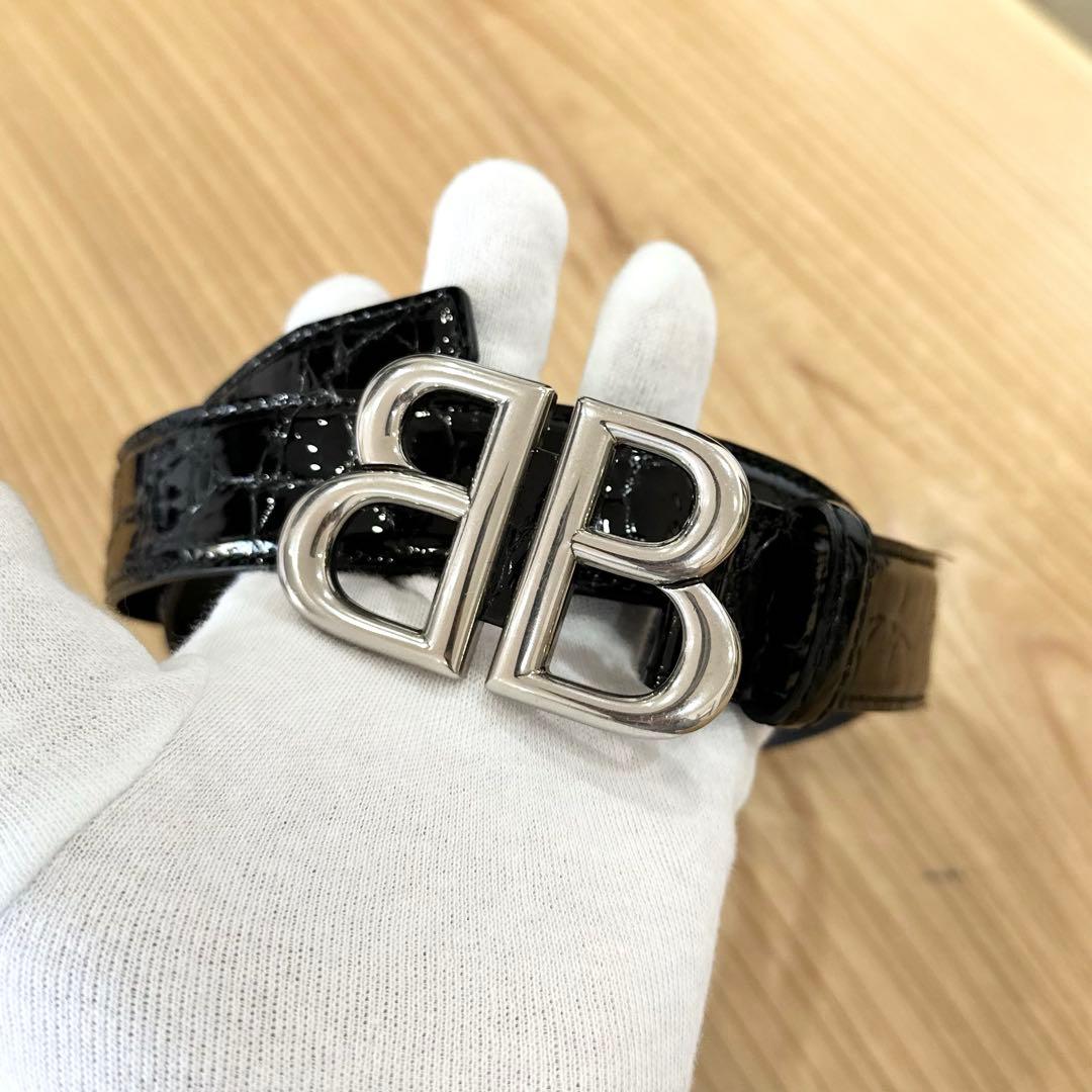 BALENCIAGA バレンシアガ ベルト BBロゴ クロコ型押し - メルカリ