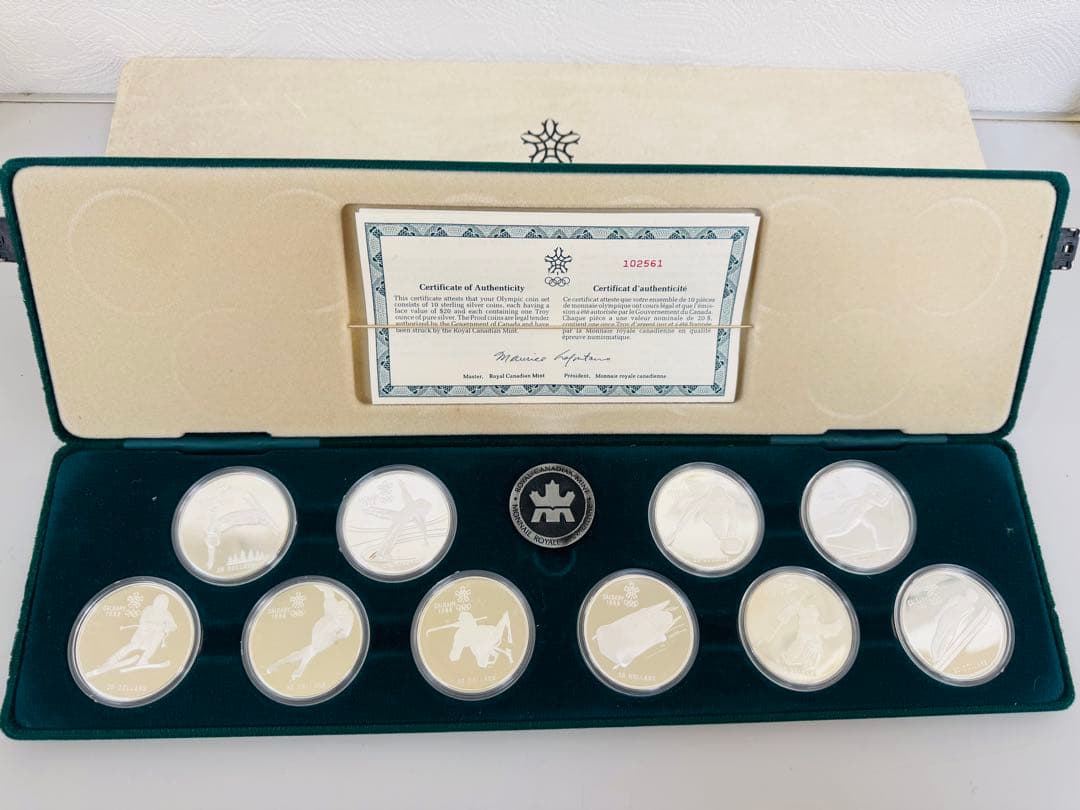 希少】カナダカルガリーオリンピック 記念銀貨 1988年 10枚セット