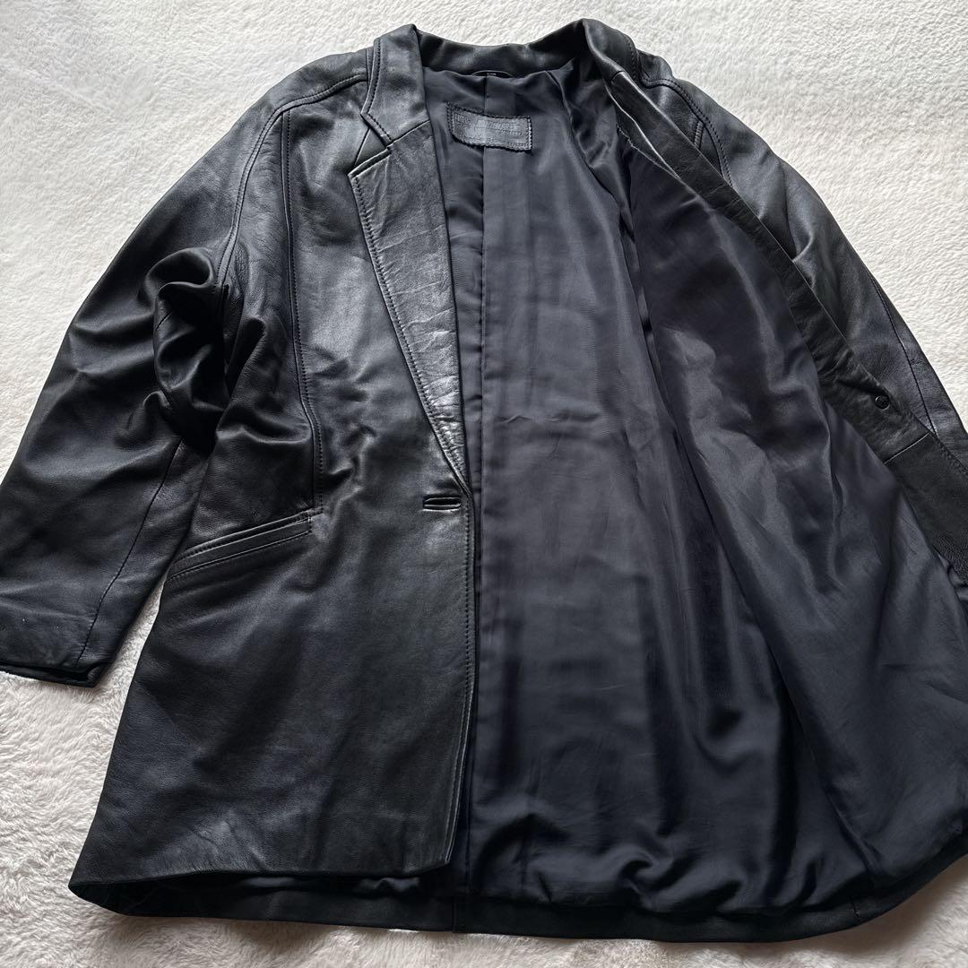 ヴィンテージ ラムレザー テーラードジャケット XL 大きいサイズ