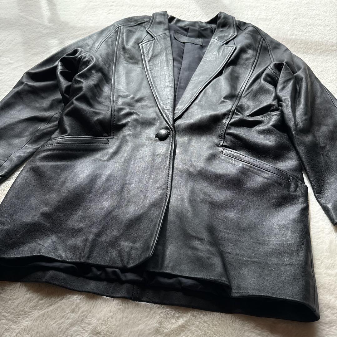 ヴィンテージ ラムレザー テーラードジャケット XL 大きいサイズ