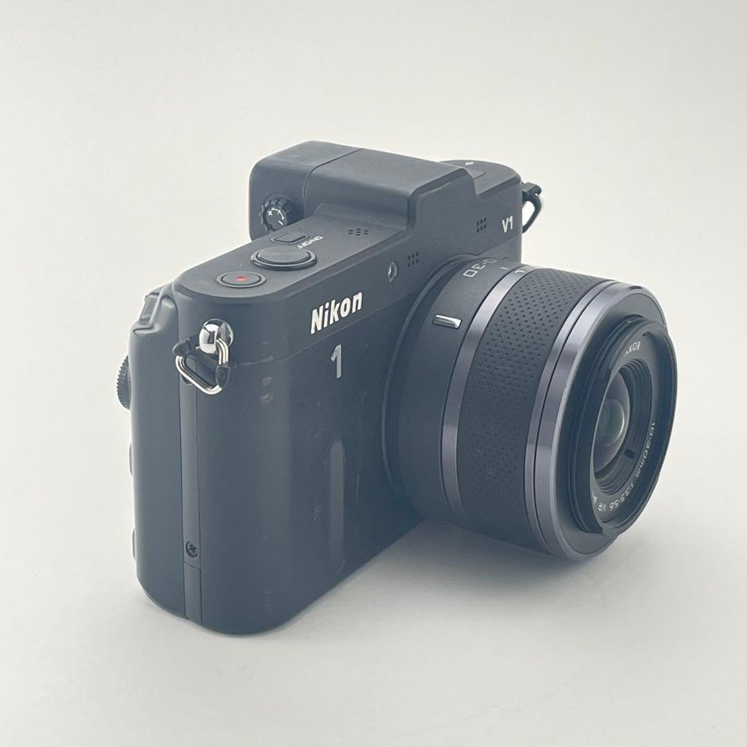 【ファインダー綺麗・返品保証】Nikon1 V1 ブラック 標準レンズキット