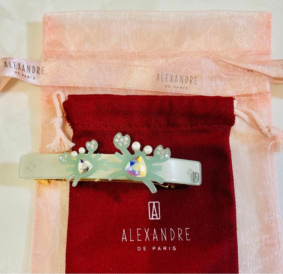 新品未使用】alexandre de paris カニ バレッタ 緑8cm - メルカリ