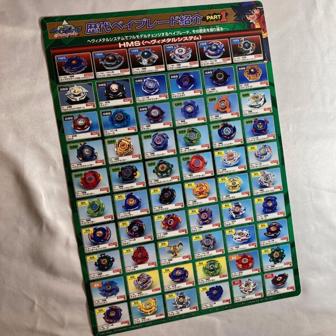 希少 下敷き ベイブレード 歴代 ベイブレード紹介 非売品 爆裂シュート