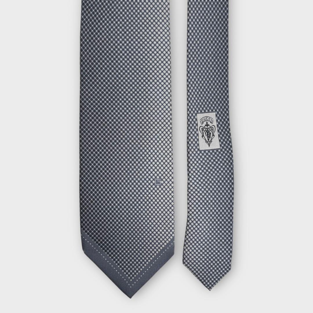◇やや細め◇GUCCI グラデーション ドット柄 クレスト紋章 ネクタイ