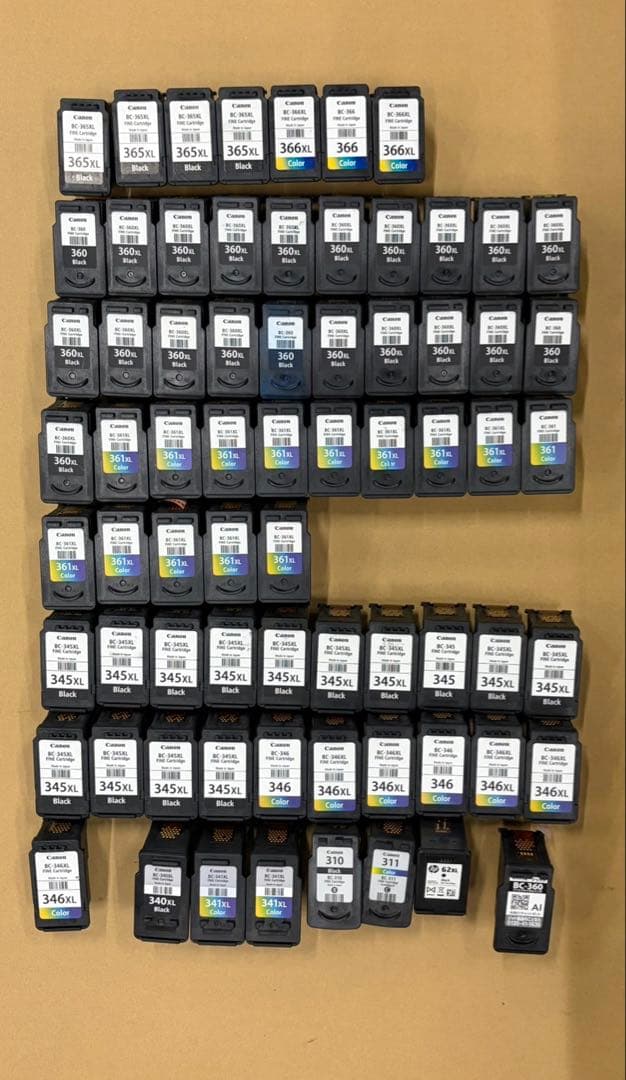 使用済みインクカートリッジ 70個　BC-345XL 346XL等 CANON PIXUS CANON FINE カートリッジ BC-345XL ブラック (大容量) BC-346XL