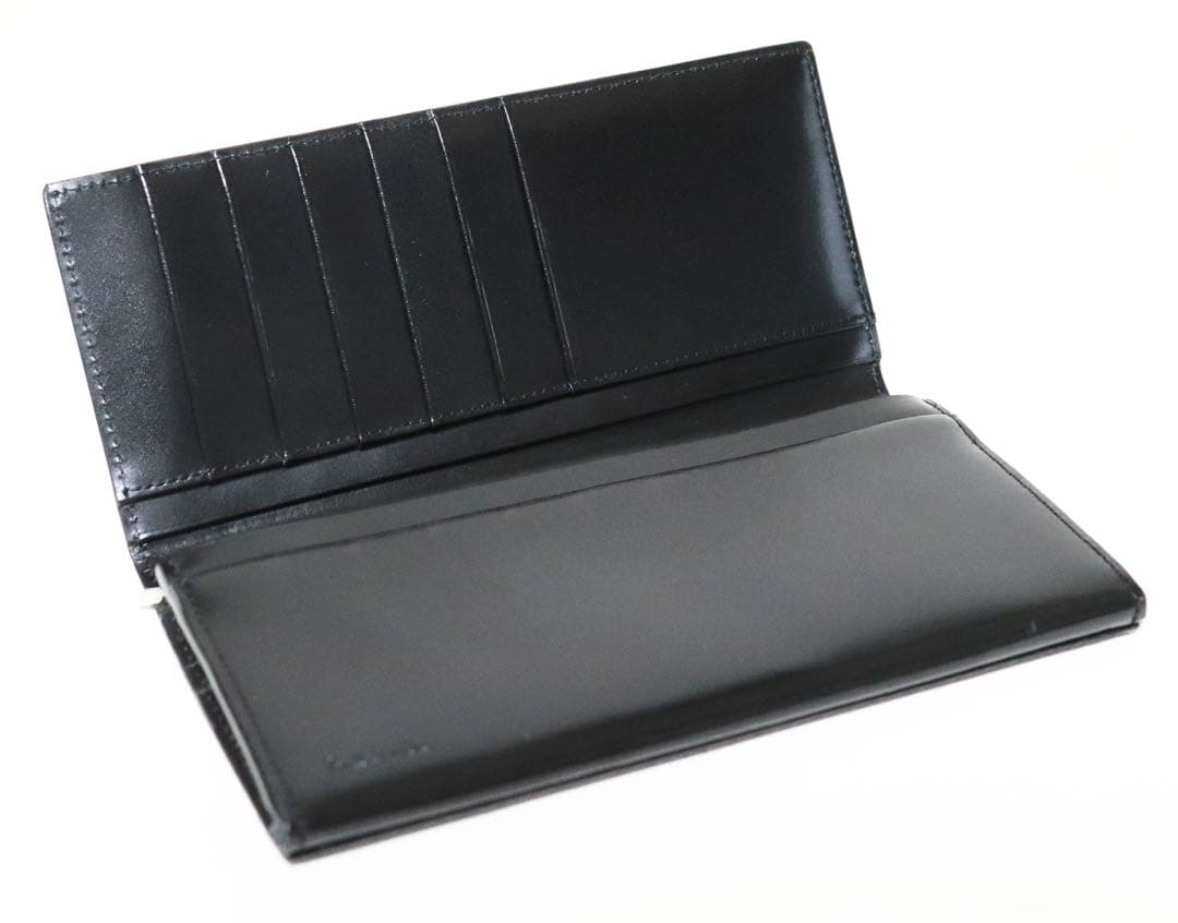 《ポールスミス》新品 ポケット多数 艶のある美しいレザー かぶせ式長財布
