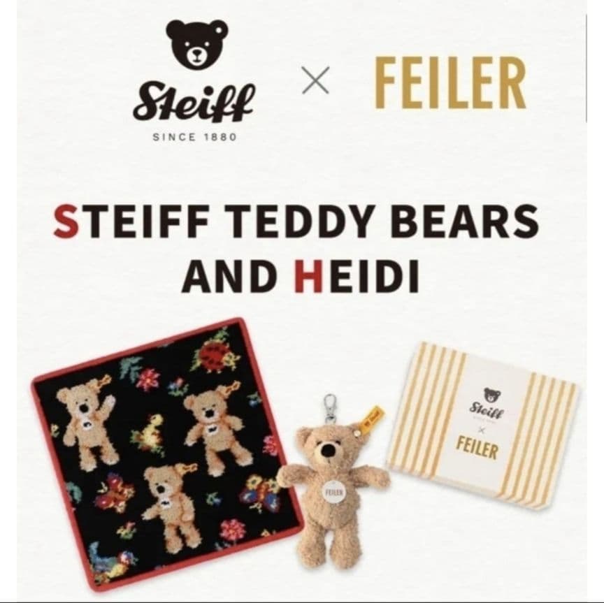 ♦新春特価【新品】Steiff × FEILER テディベアー＆ハイジ ハンカチ FEILER - 【新品未使用】シュタイフ × フェイラー テディベアーズ