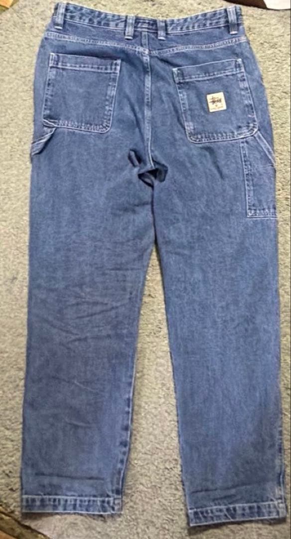 Stussy デニムペインターパンツダブルニー 32サイズ ブルー