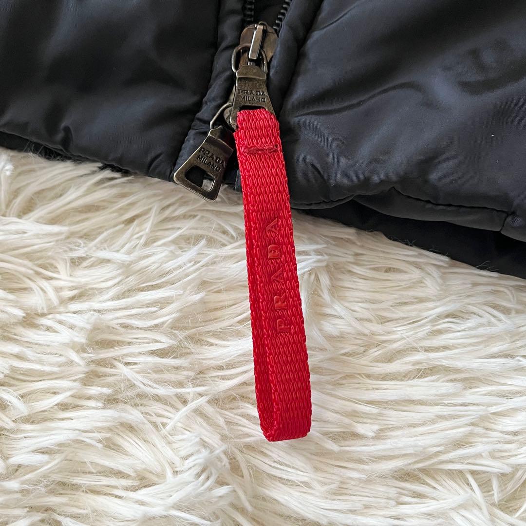 PRADA プラダリネアロッサ ナイロンジャケット 280242 赤タグ 黒