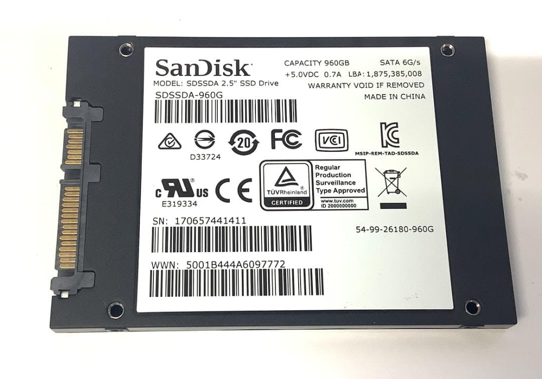 ③-WA357-SanDisk SATA 960GB SSD 2.5 1点