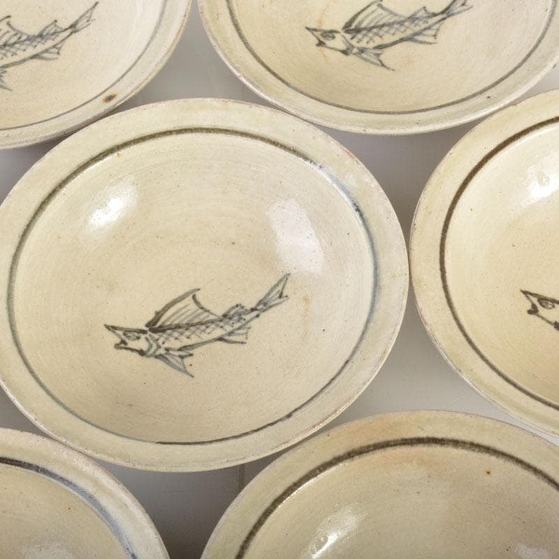 和食器 吉良々窯 加藤泥二作 泥彩魚文 向付 七客 共箱 C 6804A - メルカリ