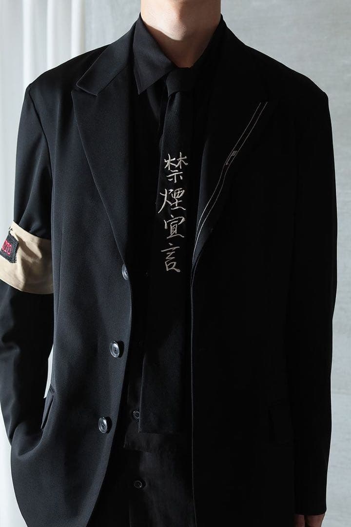 Yohji Yamamoto 禁煙宣言 ネクタイyohji yamamoto POUR HOMME(ヨウジ