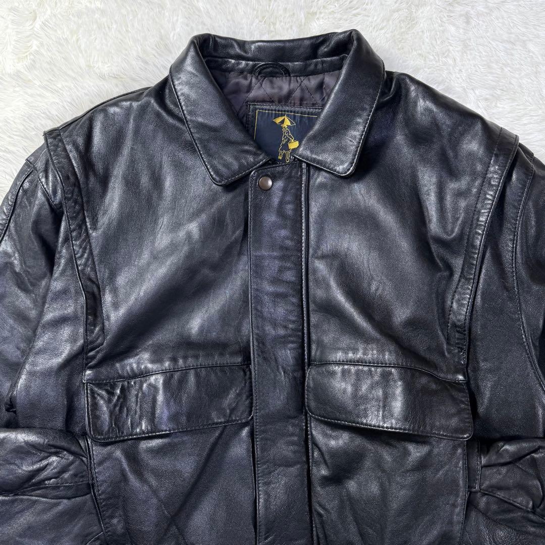 美品】90s A-2 ブラックレザー フライトジャケット L 羊革 短丈 - メルカリ