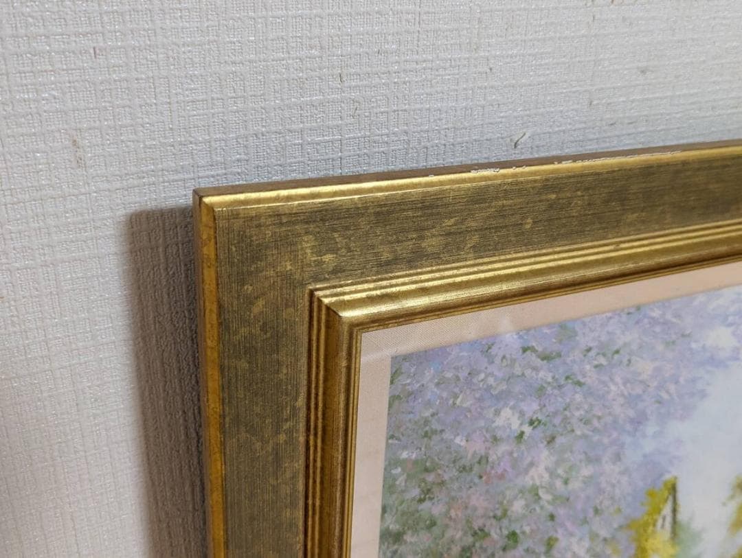 真作】絵画 チョウ・テリン 油彩 陽光 光溢れる小径 箱・黄袋入 Y140