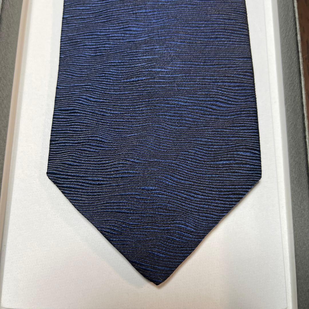 未使用 ドミニクフランス ネクタイ 紺 スリークラウン王冠 定価44100円