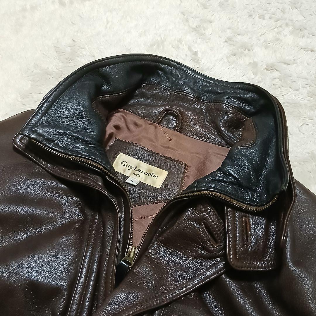 極希少/美品 Guy Laroche ヴィンテージ 鹿革 フィールドレザーコート