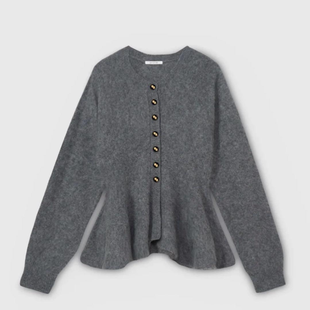 eimy istoire ウール起毛ペプラムニットカーディガン - メルカリ