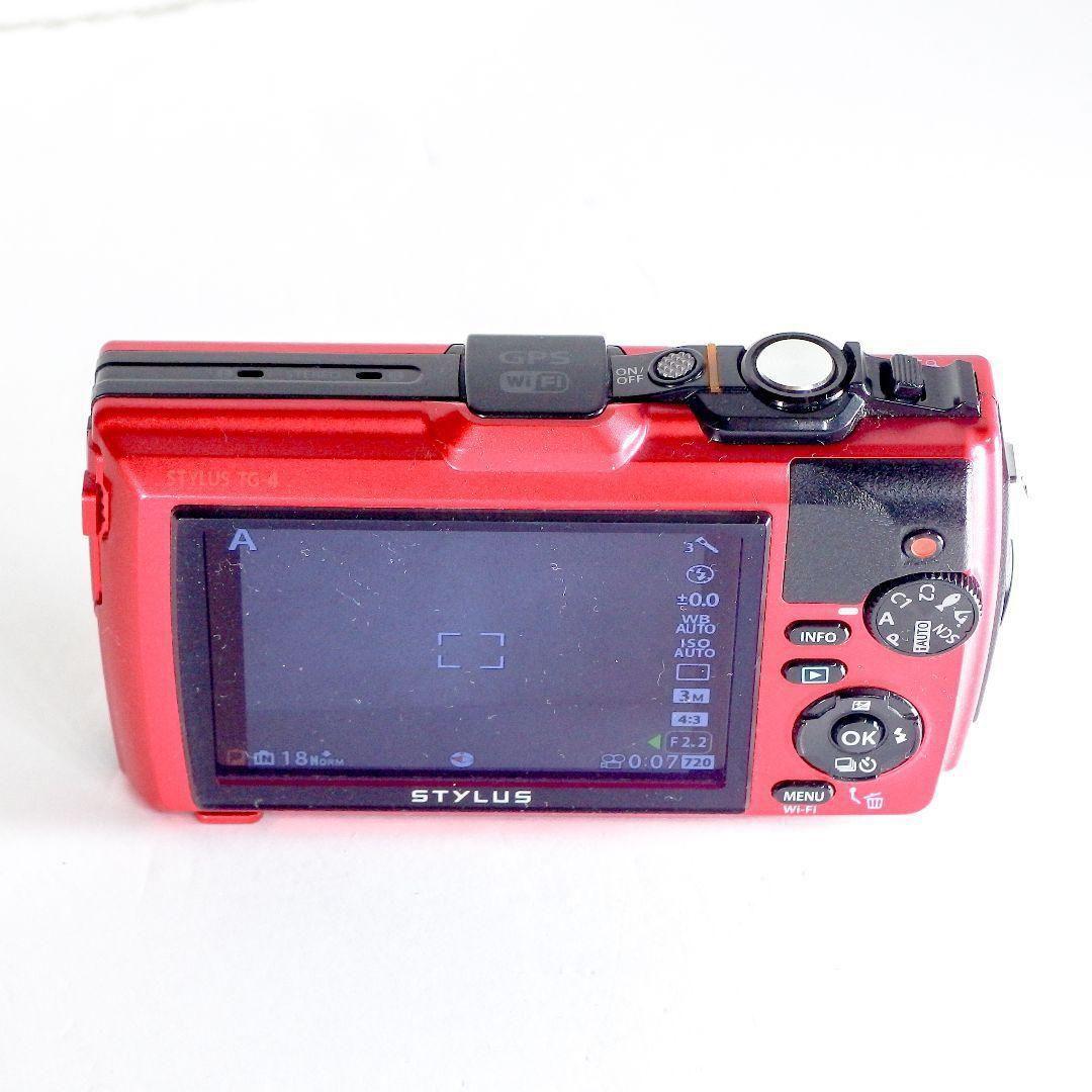 完動極上美品 OLYMPUS オリンパスTOUGH TG-4 社外充電器 レッド