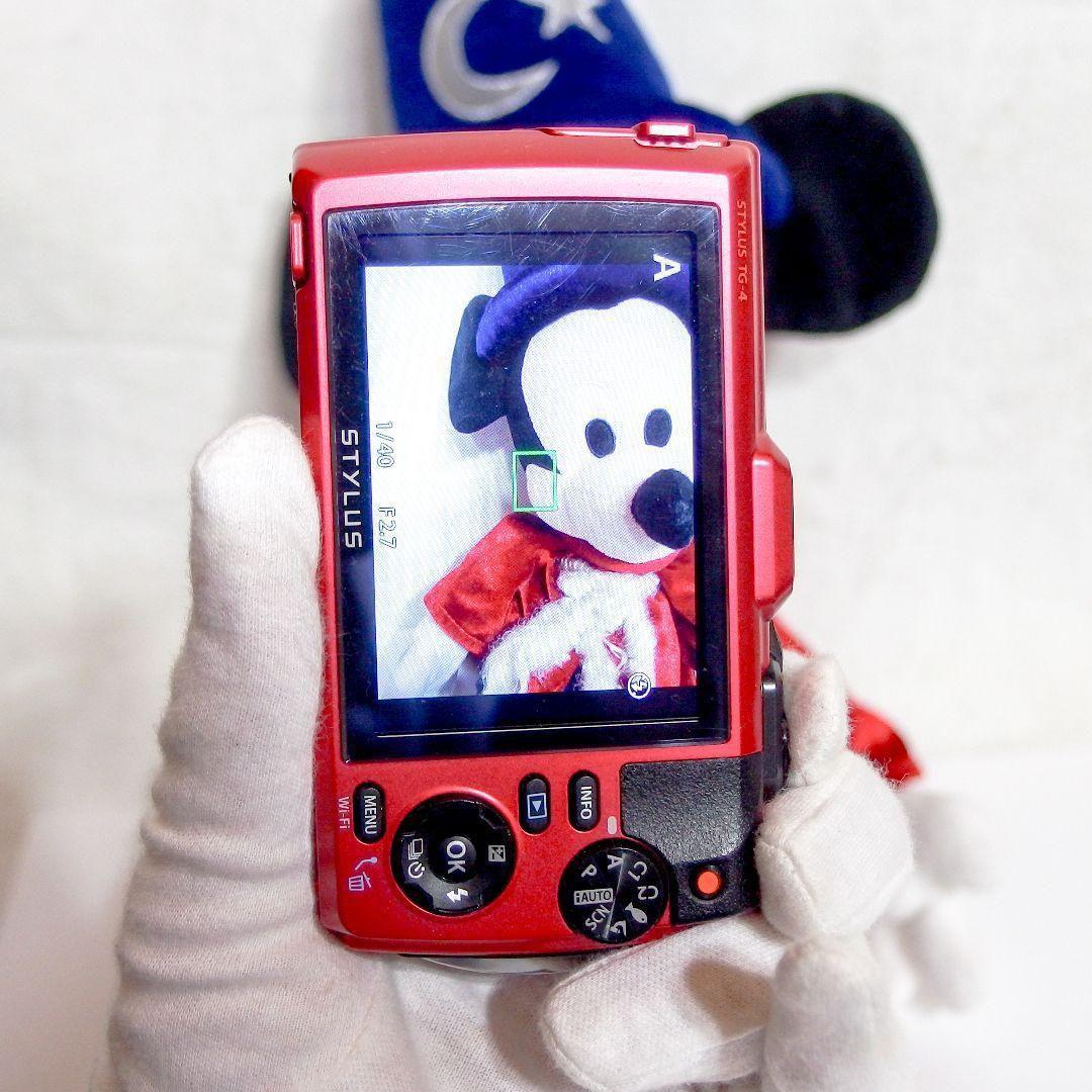 完動極上美品 OLYMPUS オリンパスTOUGH TG-4 社外充電器 レッド