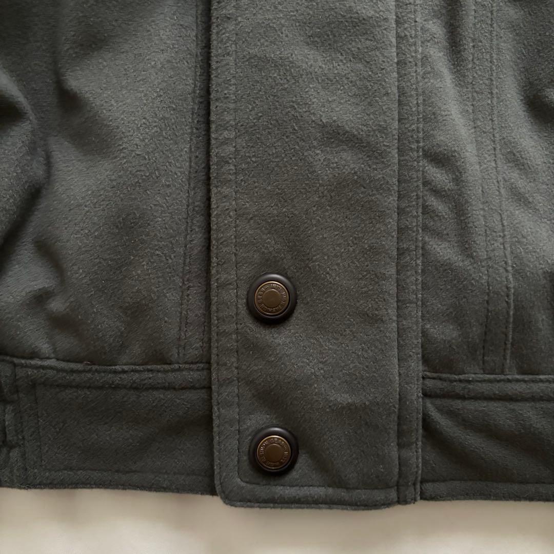 90's vintage 短丈中綿ブルゾン ダークグリーン スエード調 アメカジ