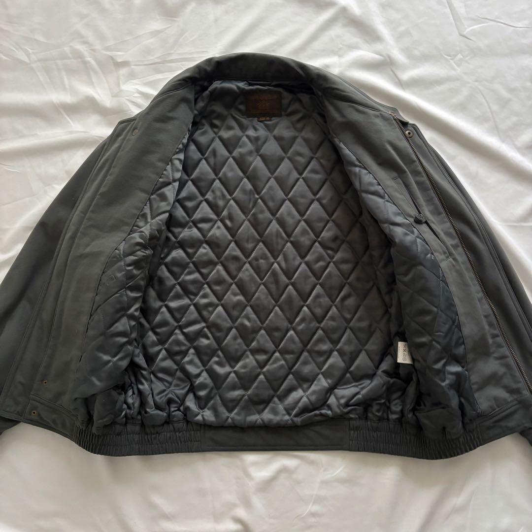 90's vintage 短丈中綿ブルゾン ダークグリーン スエード調 アメカジ