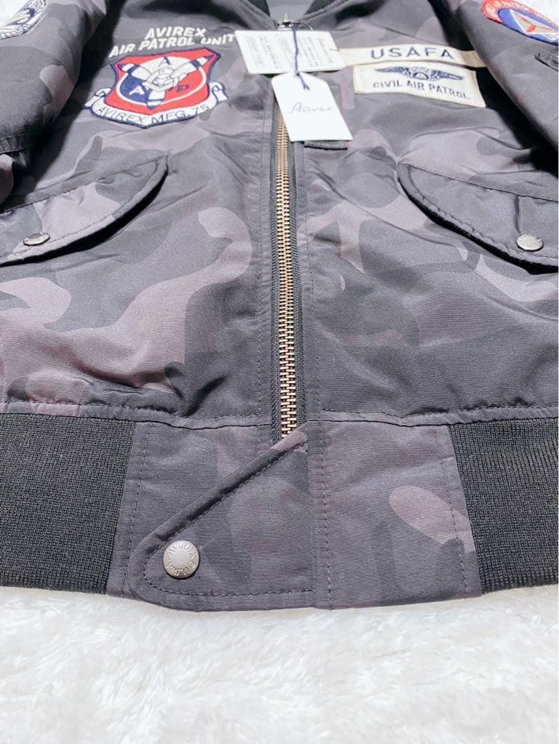 新品】AVIREX MA-1 フライトジャケット ワッペン 迷彩 グレー M - メルカリ