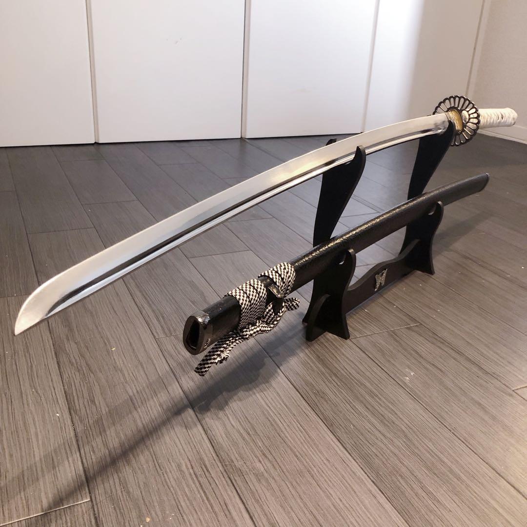高級模造刀 樋有刀身 鉄鍔 白拵え 居合刀 太刀 - メルカリ