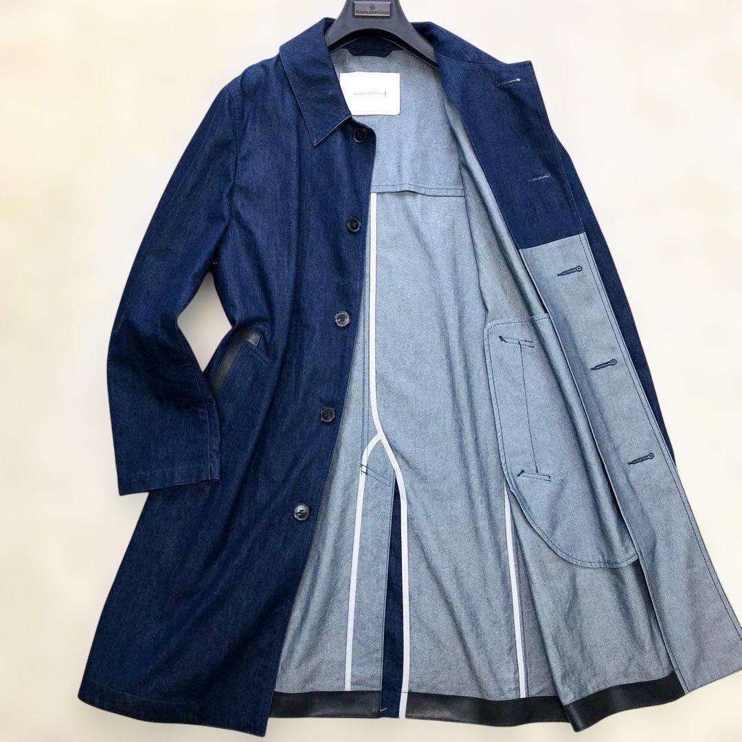 美品/白タグ⭐マッキントッシュ シングルブレストデニムコート 36/S位 現行タグ マッキントッシュ 36サイズ ウールライナー デニム ステン