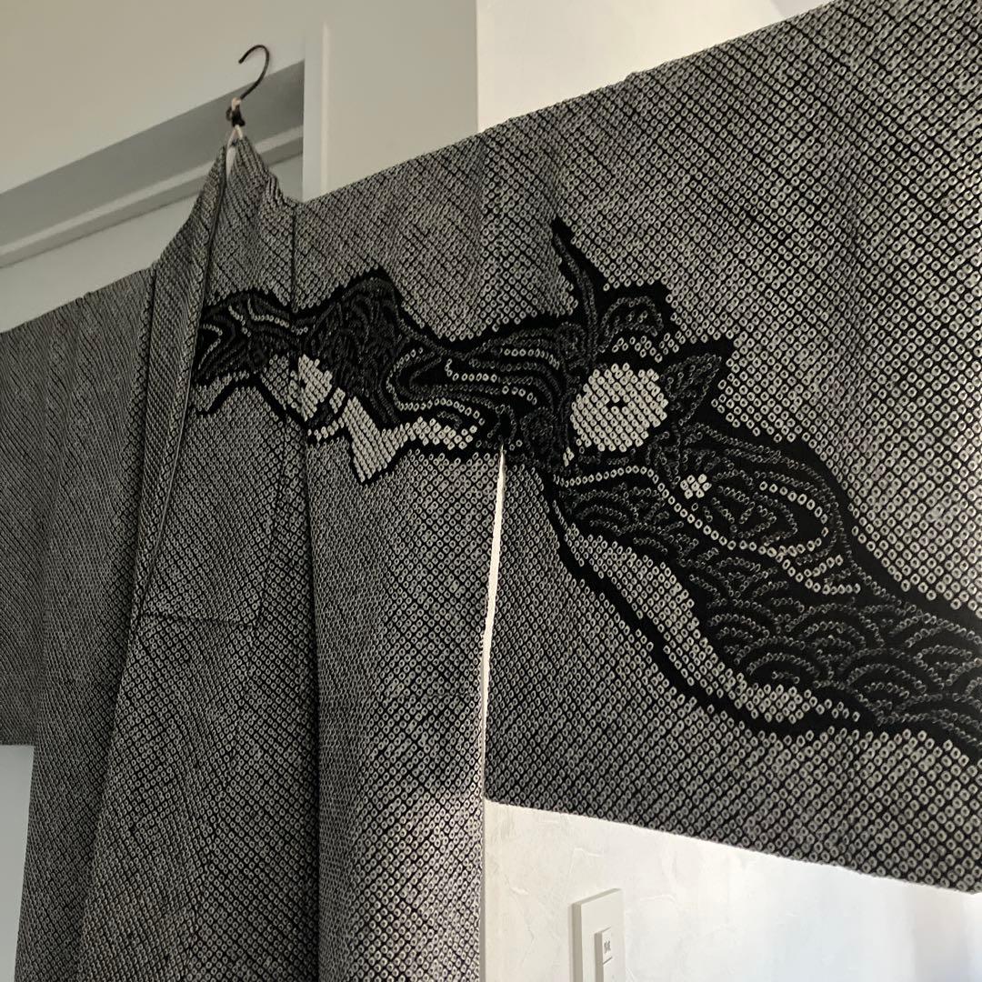 美品】総絞り 訪問着と袋帯（六通）セット 黒 七五三 卒業式