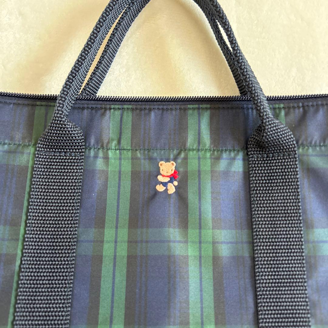 ファミリア チェック ファスナー付き レッスンバッグ - メルカリ