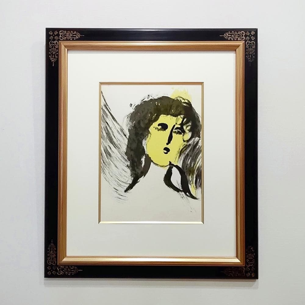 シャガール　ヴェルヴ no.33-34　聖書　天使　1956年　リトグラフ　額付