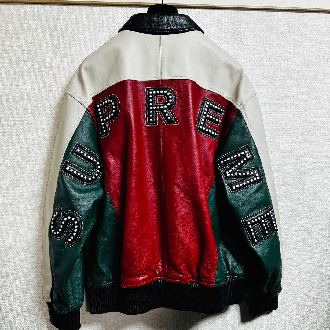 Supreme Studded Arc Logo Leather Jacket - メルカリ