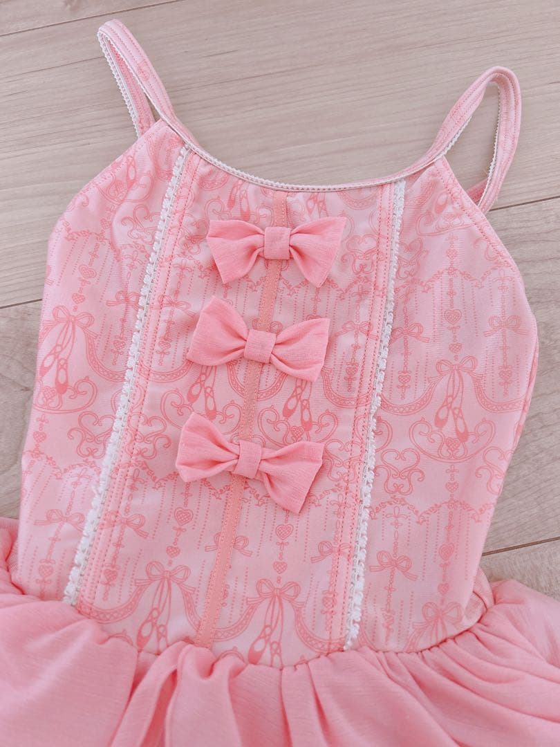 チャコット】バレエスカート付きレオタード120Kピンク