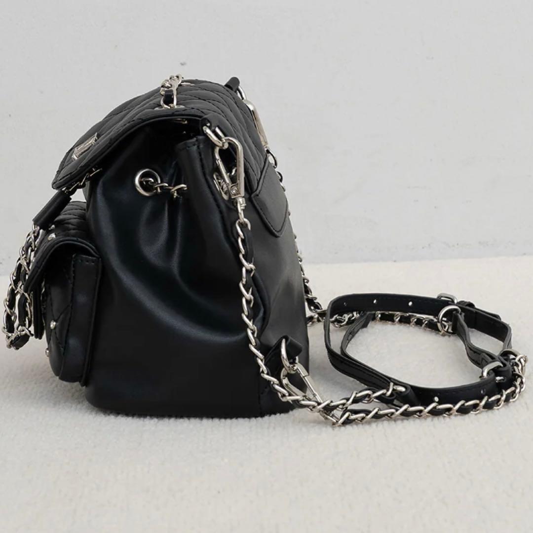 Darich キルティングビジューミニリュック BLK