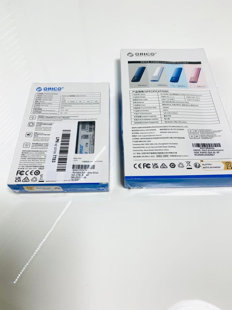 SSD1TB ORICO PCle 3.0 NVMe M2.0 +外付けケース