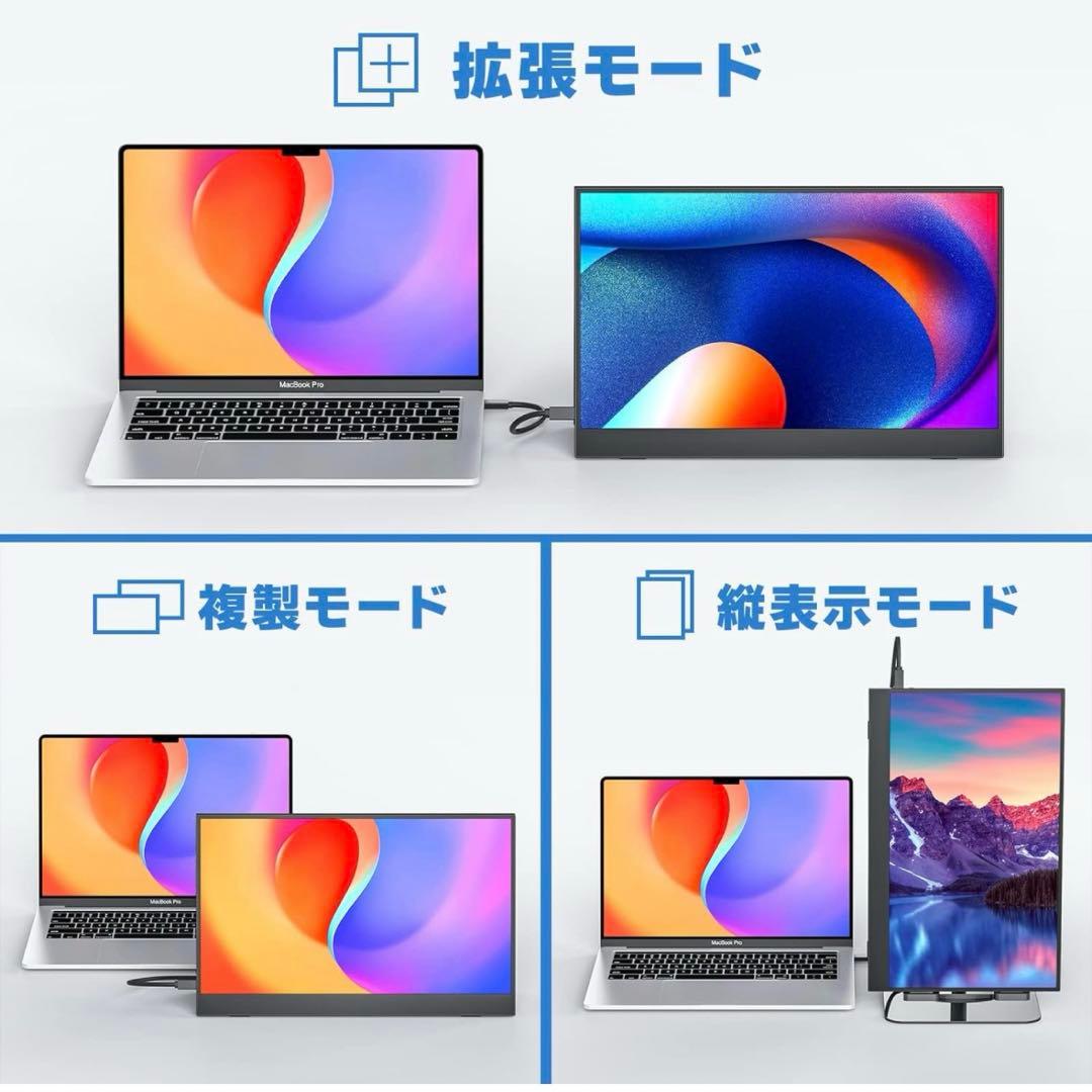 144Hz モバイルモニター 15.6インチ FHD スピーカー内蔵 HDR