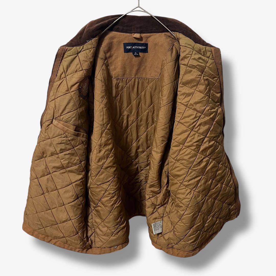 y104325 ダックジャケット ワークジャケット 刺繍ロゴ付き 裏