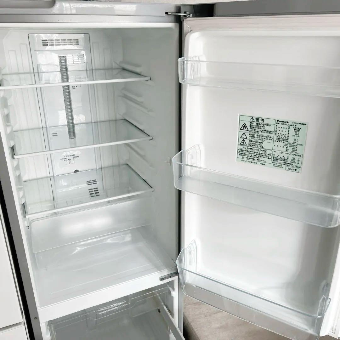 パナソニック　168L 冷蔵庫　2ドア　一人暮らし グレー 右開き